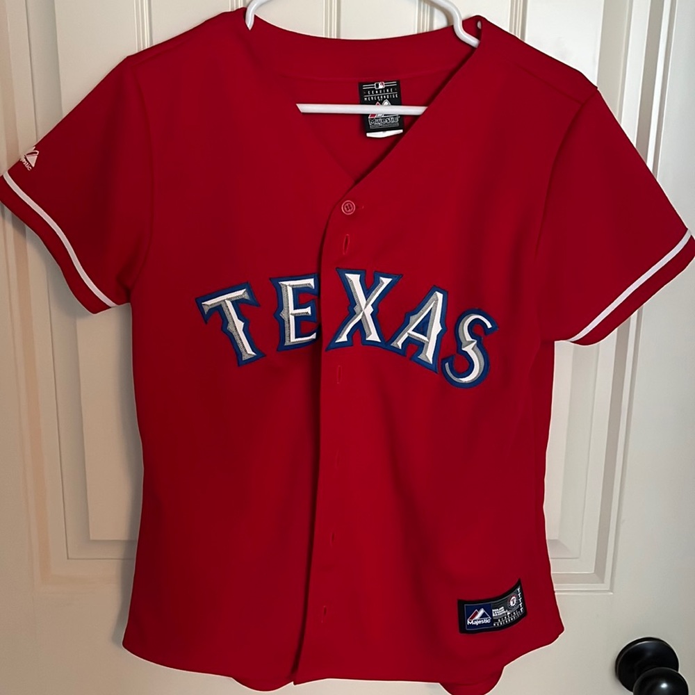 MAJESTIC Texas Rangers Stitched Jersey MLB Size M Genuine Merchandise